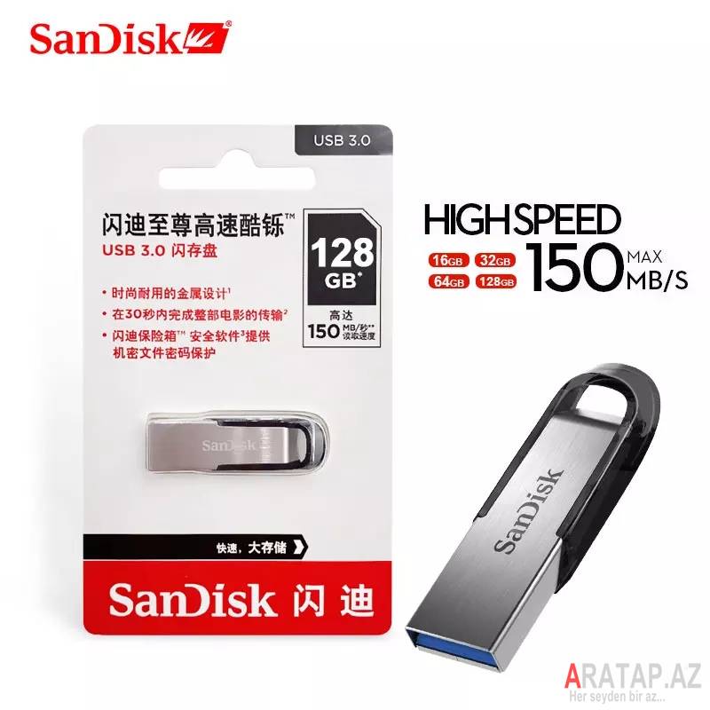 Sandisk 128 Gb Usb 3.0 Metal Flaşkart