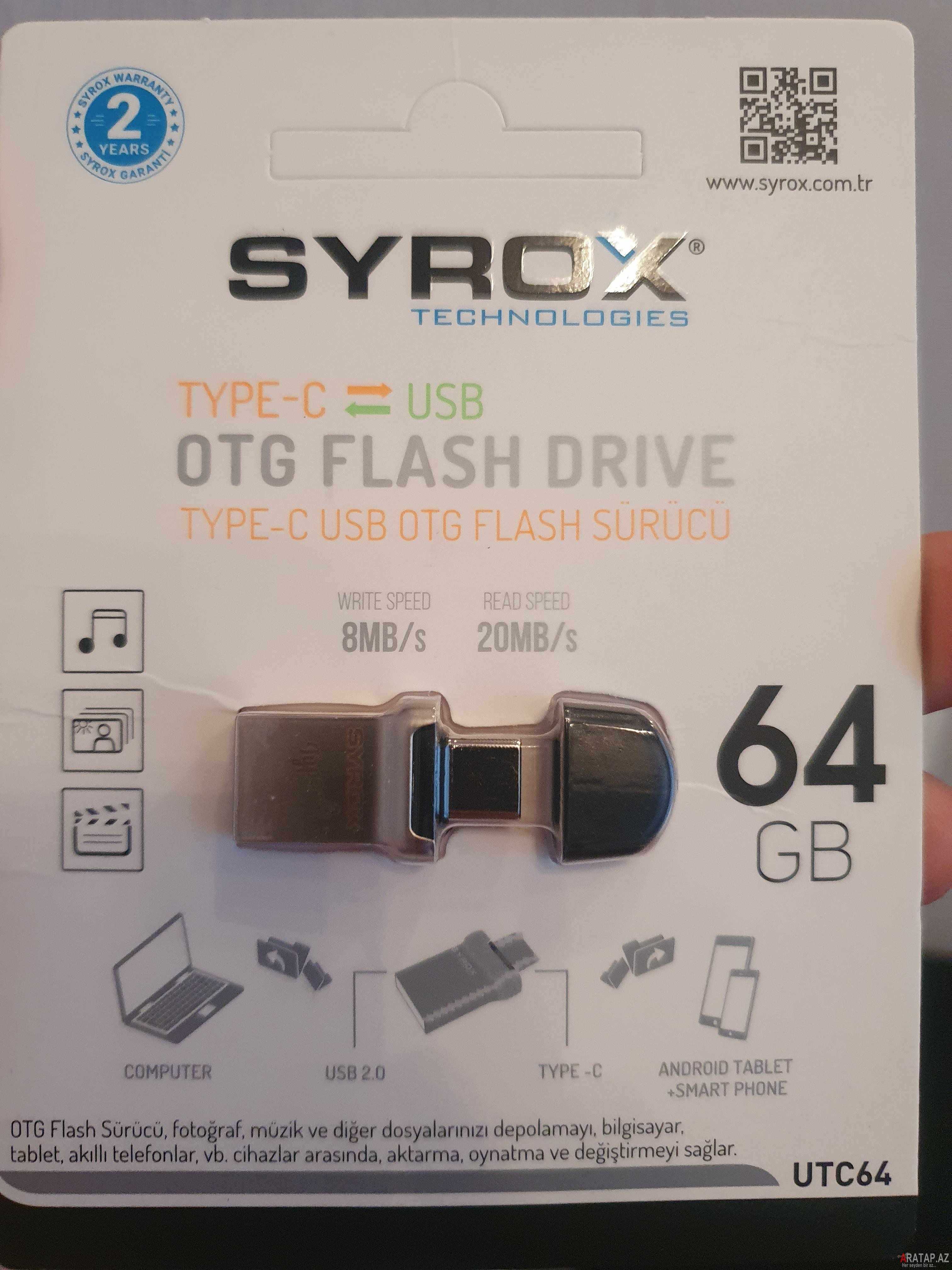Syrox 64 Gb Flaskart Type C Telefonlar ucun