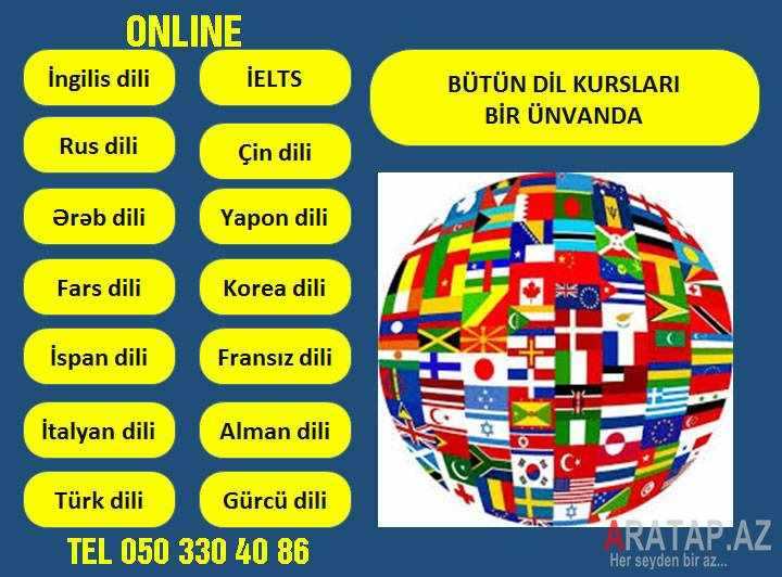 Online və kurs şəraitində bütün dil kursları tədris olunur