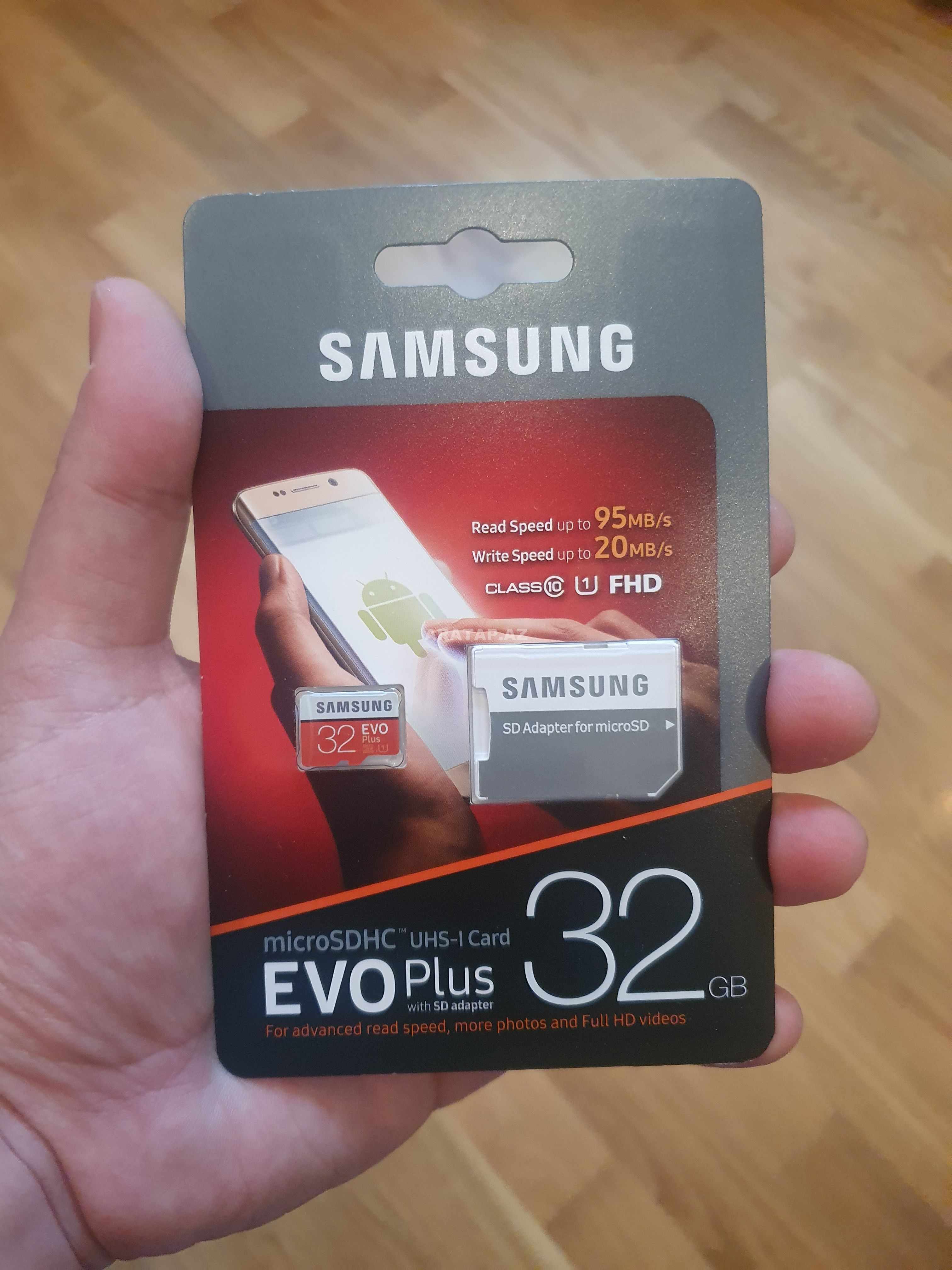Mikrokart Samsung 32 Gb Evo Yaddaş Kartı  Sürət 95 Mb /San