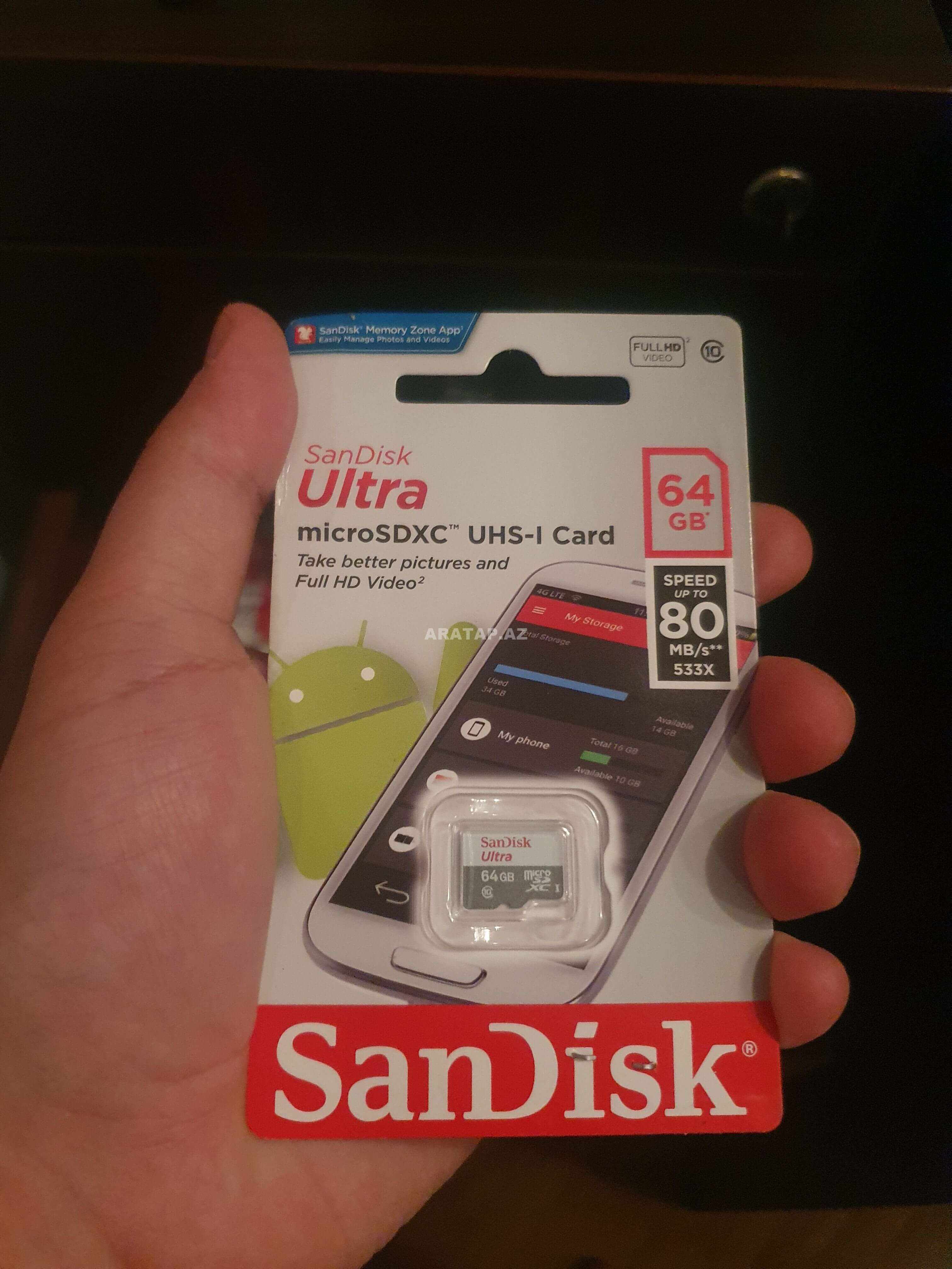 Sandisk Mikro 64 Yaddaş kartı Telefon Üçün Surət