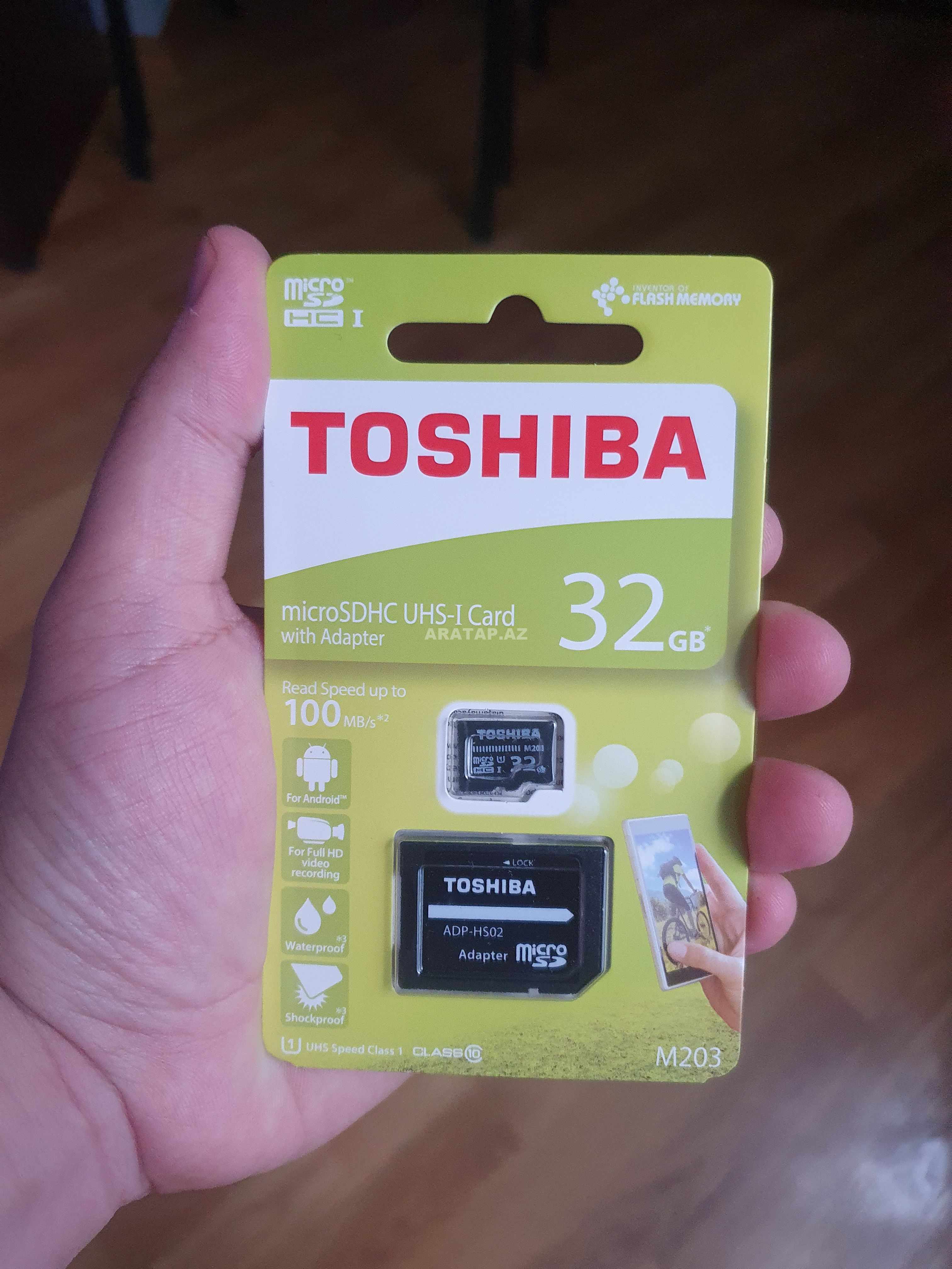 Toshiba 32 Gb Mikro Yaddaş kartı Klass 10 Sürət 100 Mb /San Klass 10
