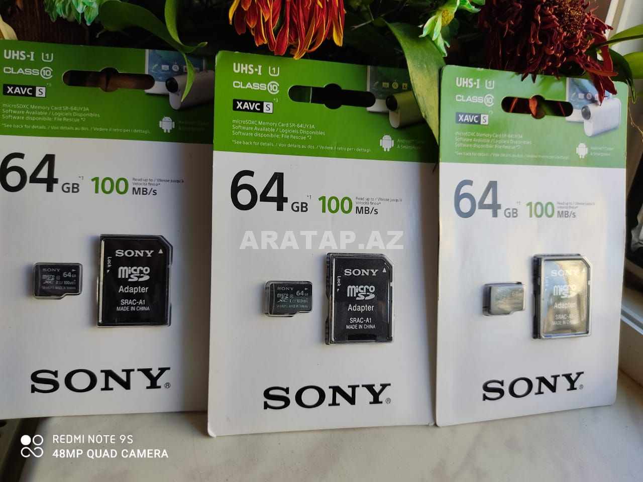 Sony Mikroyaddaş Kartı 64 Gb Klass 10 Sürət 100 Mb\San MicroSDXC MikroKart