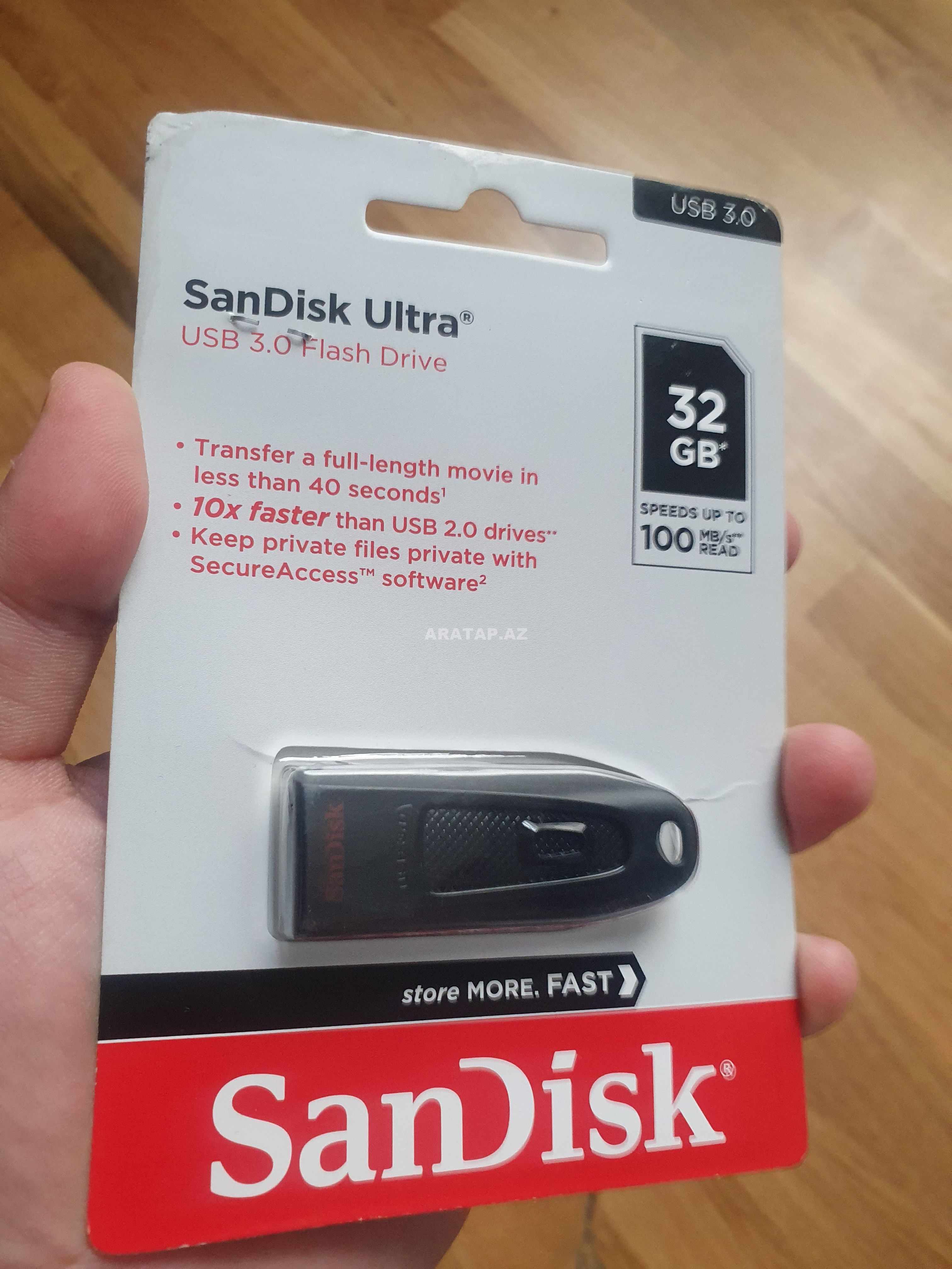 Sandisk 32 Gb Ultra Glide Usb 3.0 Flaskart  Suret 130 Mb/San Usb Drive