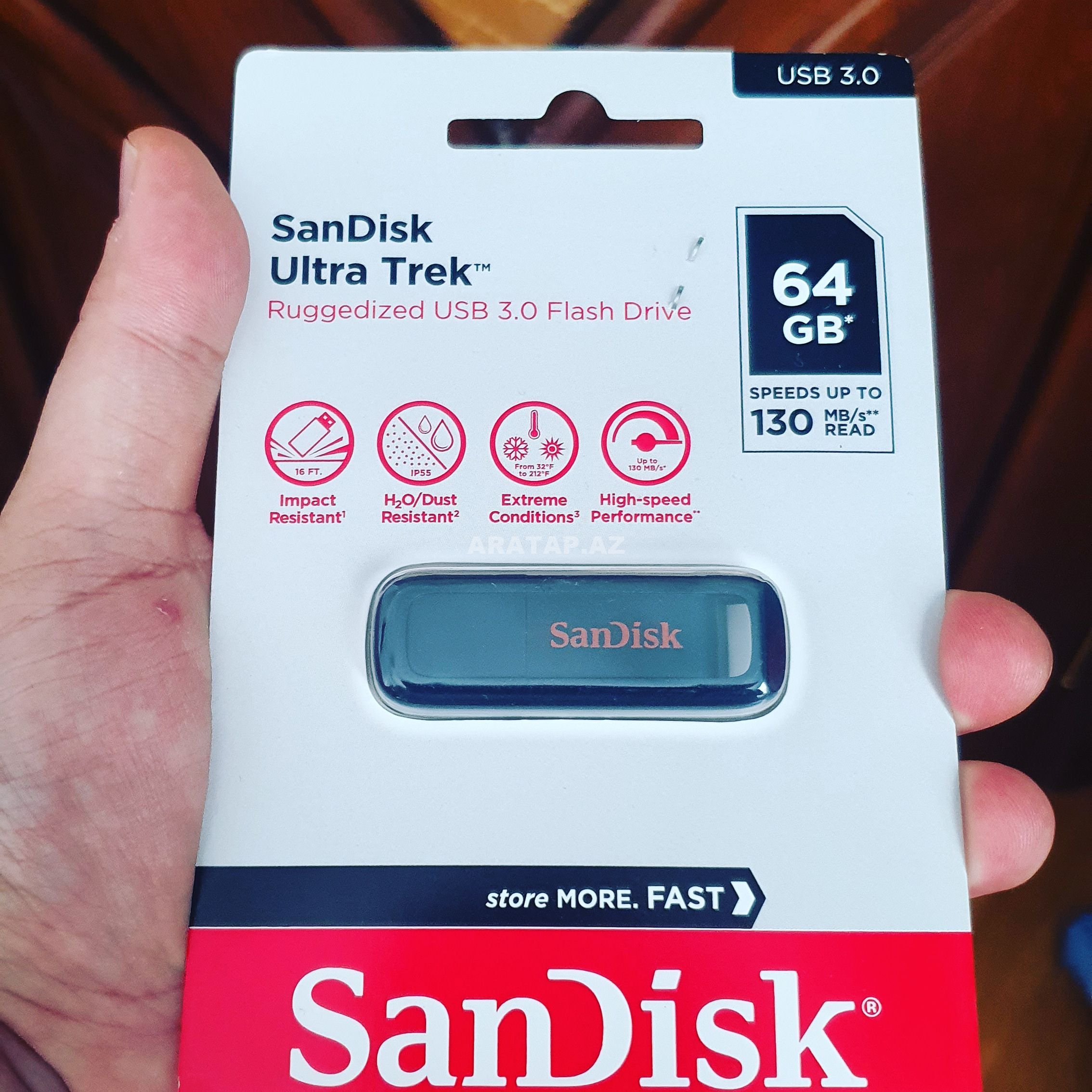 Fləşkart Sandisk 64 GB Usb 3.0 Ultra Trek