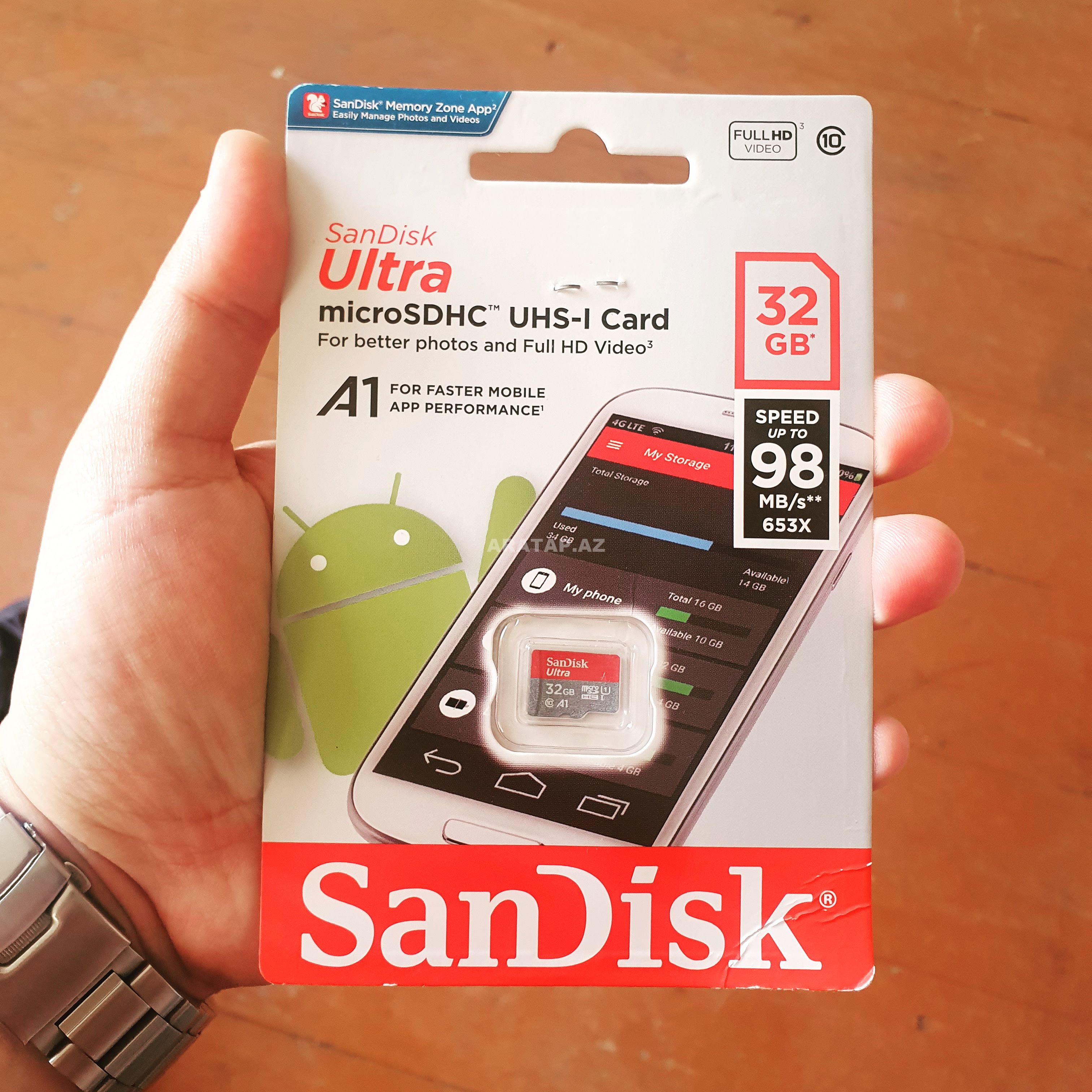 Yaddaş kartı 32 GB Sandisk A1