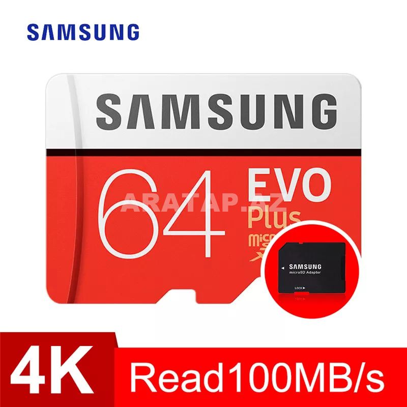 Samsung Evo 64 Gb Mikro Yaddaş kartı Klass 10 Oxuma Sürəti