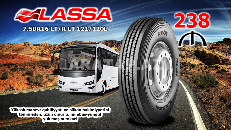 Lassa 7.50R16 LT/R LT 121/120L yük təkərləri