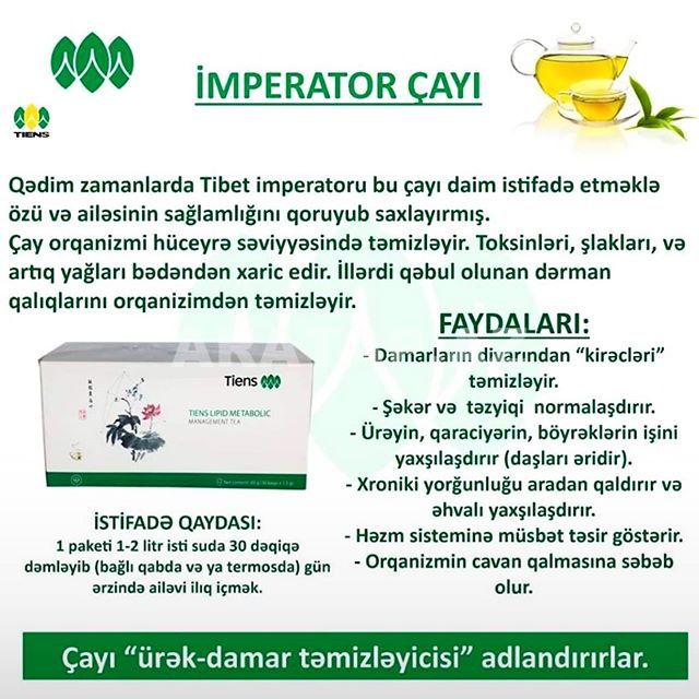 "İmperator Çayı"-Ağ və Qara Ciyər Serroz,Hərarət,Təzyiq,Qan Dövranı,Sinir,Zəhərlənmə,Arıqlama