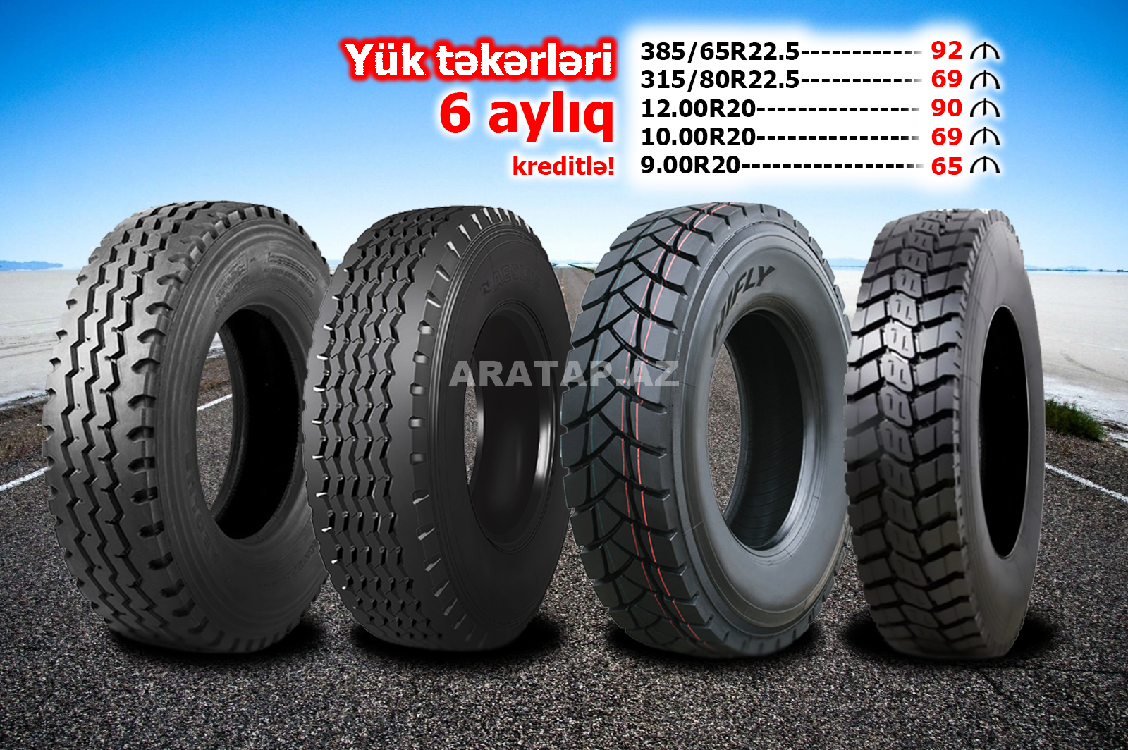 Yük təkərləri nəğd və kreditlə