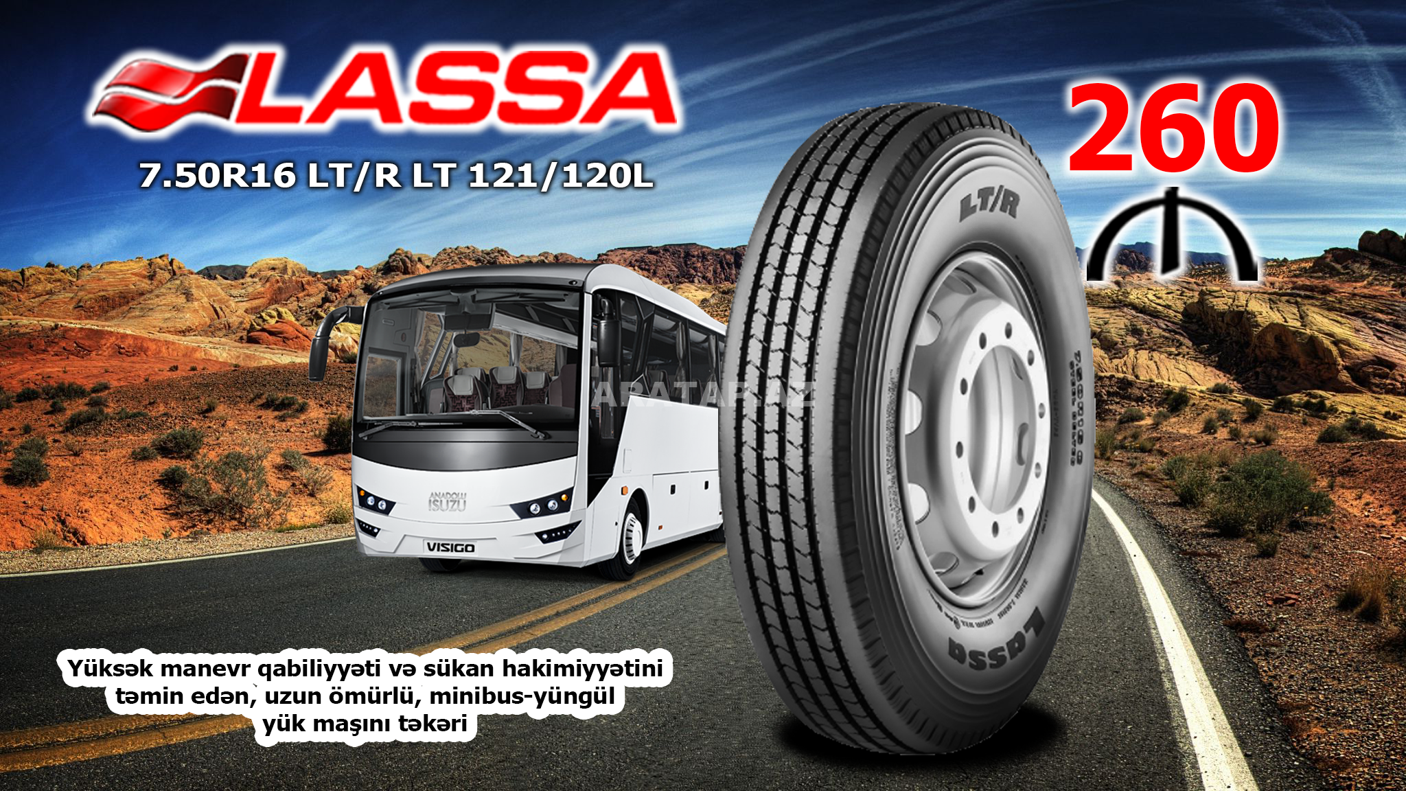 Lassa 7.50R16 LT/R LT 121/120L yük təkərləri