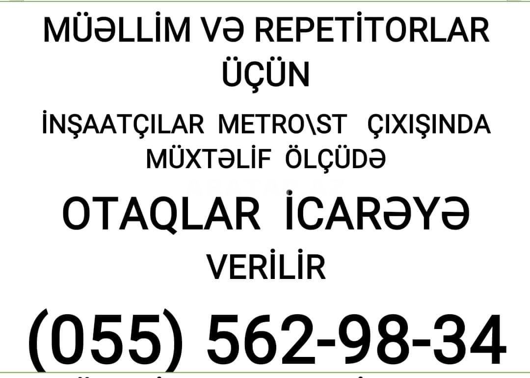 Müxtəlif iş sahələrinə ofisdaxili işlər üçün yer İCARƏYƏ VERİLİR.