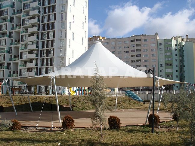 Qübbə formali asma gərmə membran