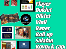 Vizitkart, Flayer, Buklet, Vinil, Baner