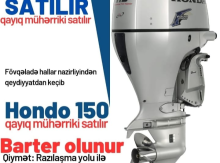 Honda 150 qayıq üçün motor satılır. Barter də mümkündür.