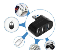 Mini 3 Port USB 3.0 Rotate Splitter