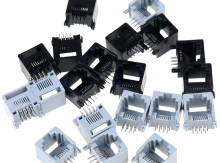 RJ45 8P8C Computer Internet Network PCB Connector Black/Gray