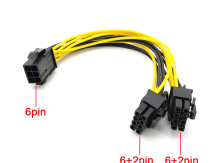 PCI Express 6 Pin to dual 8(6+2) Pin VGA Power Converter Cable