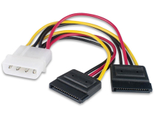IDE Molex 4 pin to 2 x SATA HDD power cable