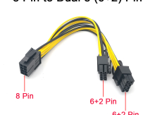 PCI Express 8 Pin to dual 8(6+2) Pin VGA Power Converter Cable